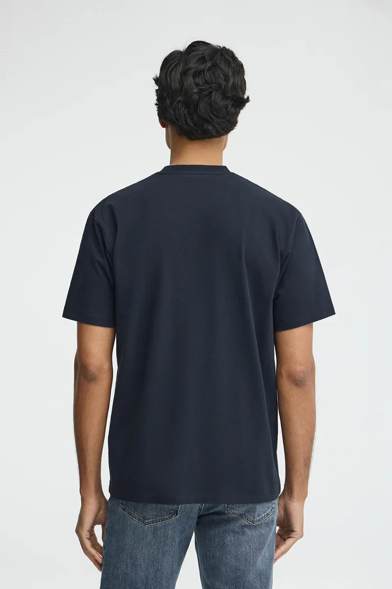 Camiseta azul marino de corte holgado con parche Polo Club - Image 5