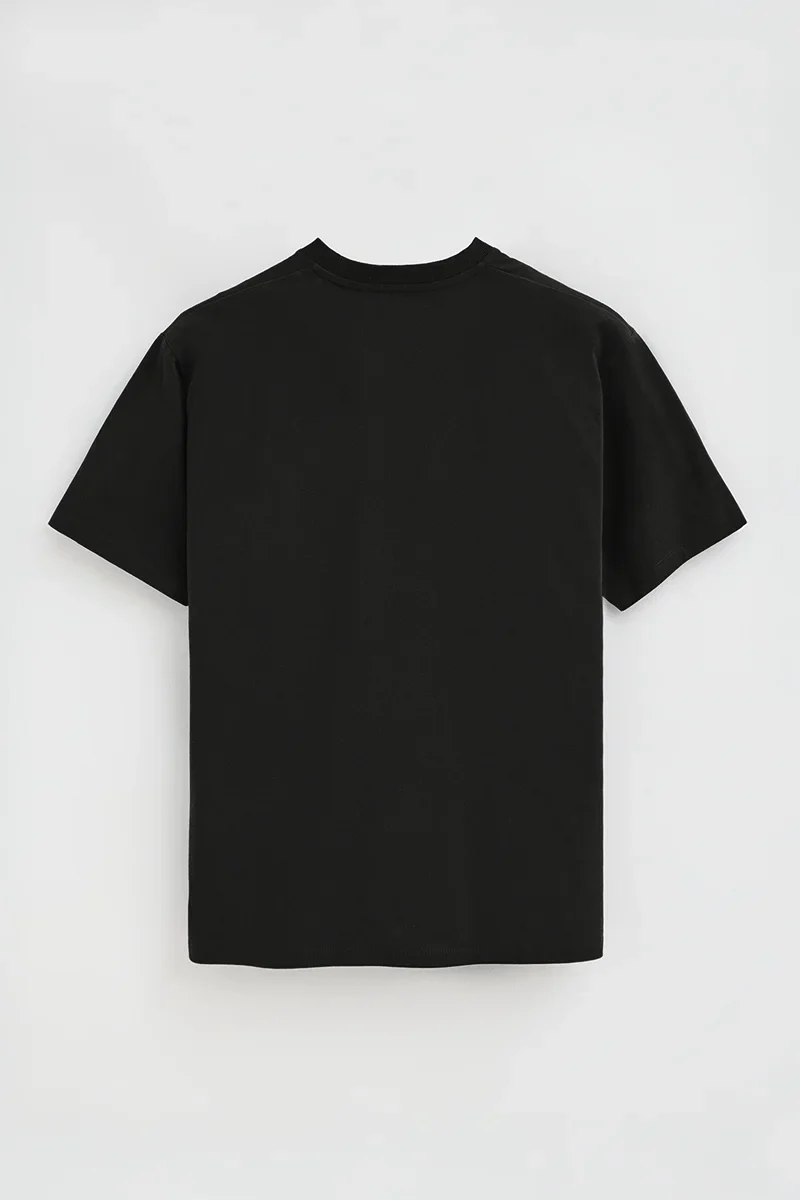 Camiseta negra de corte holgado con parche Polo Club - Image 8