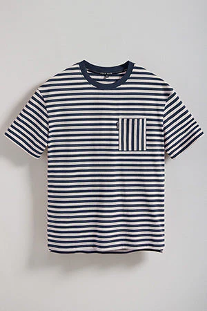 Camiseta de rayas azul y blanca marineras y bolsillo Timothee con detalle Polo Club - Image 13