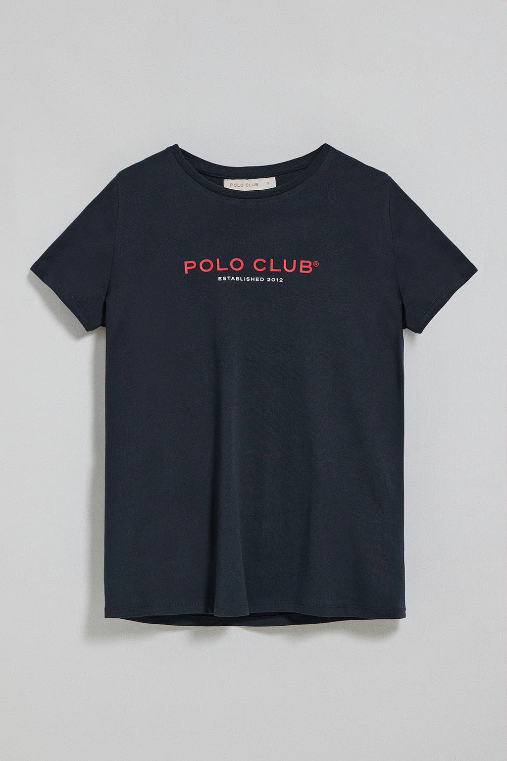 Camiseta de cuello redondo azul marino con logo engomado Polo Club - Image 8