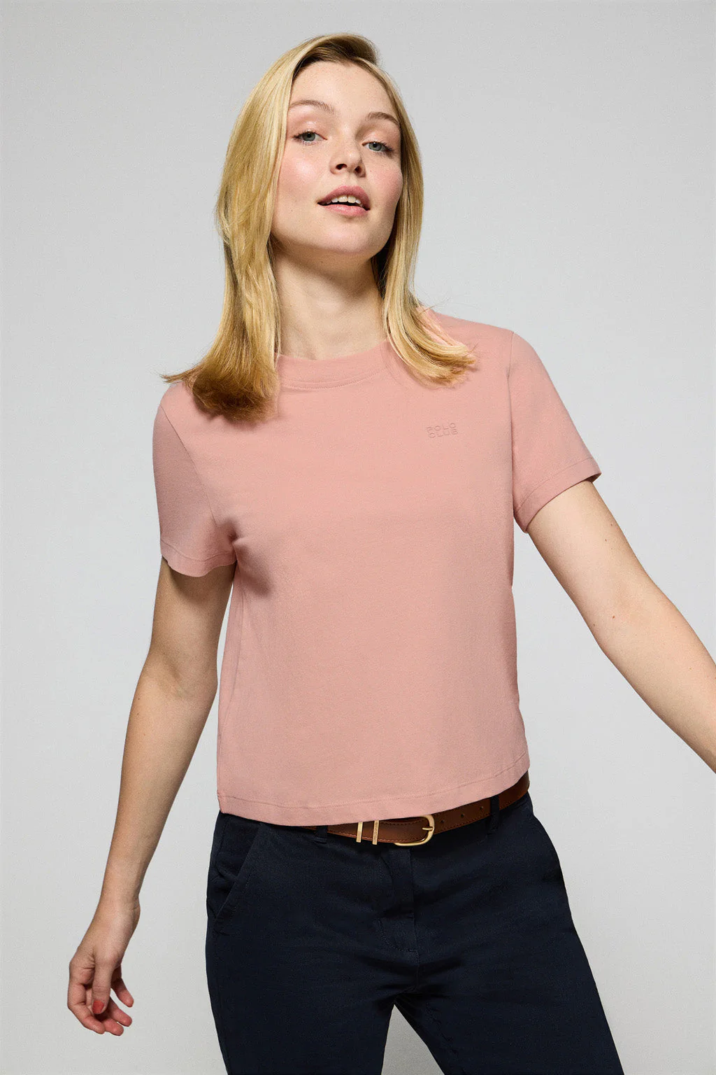 Camiseta Tori rosa palo con print engomado Polo Club - Image 2