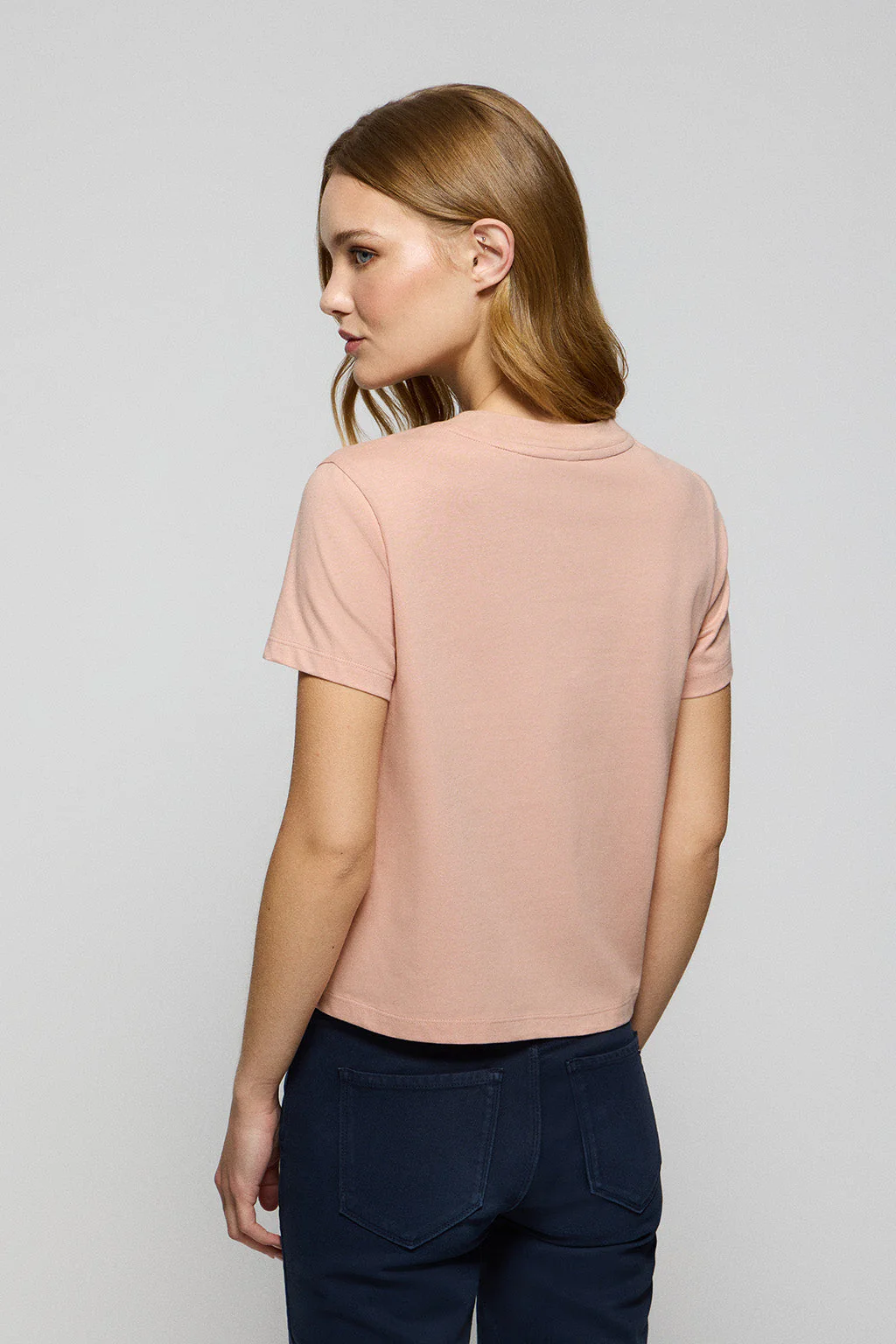 Camiseta Tori boxy fit rosa palo con print engomado Regular Block Polo Club - Image 5