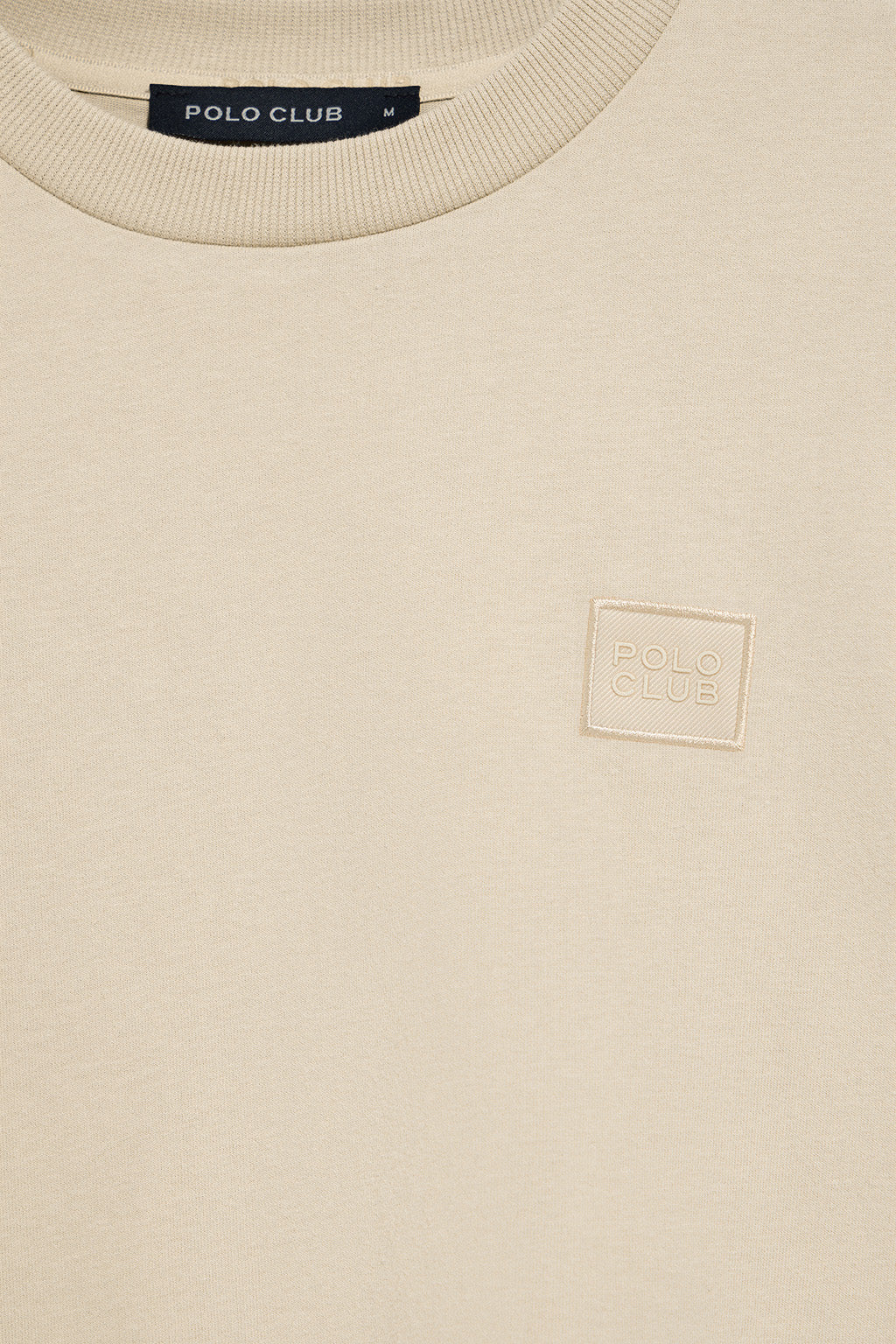 Camiseta de manga larga y cuello redondo color crudo con detalle Polo Club - Image 6
