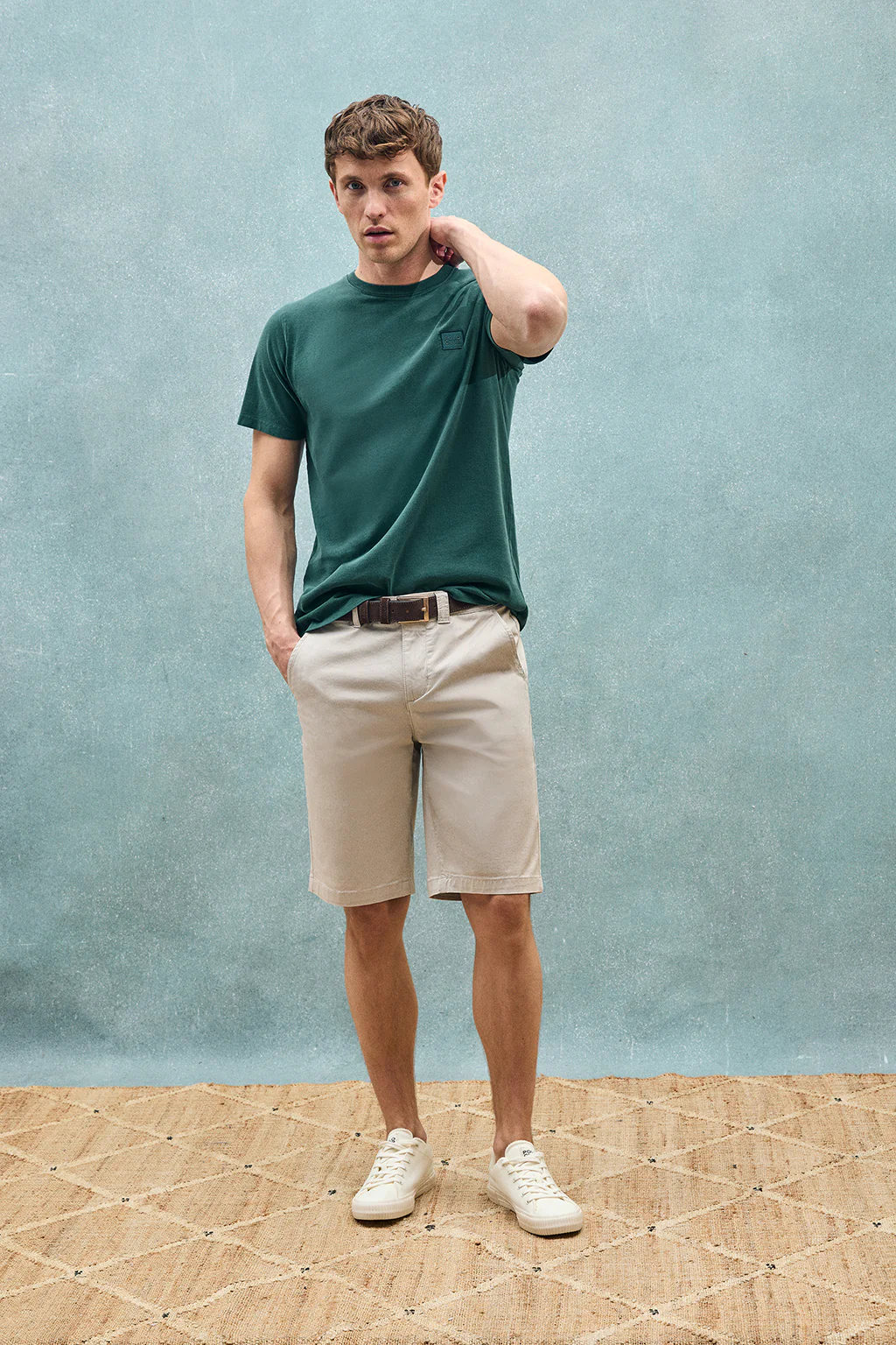 Camiseta verde esmeralda garment dye con detalle Polo Club - Image 8