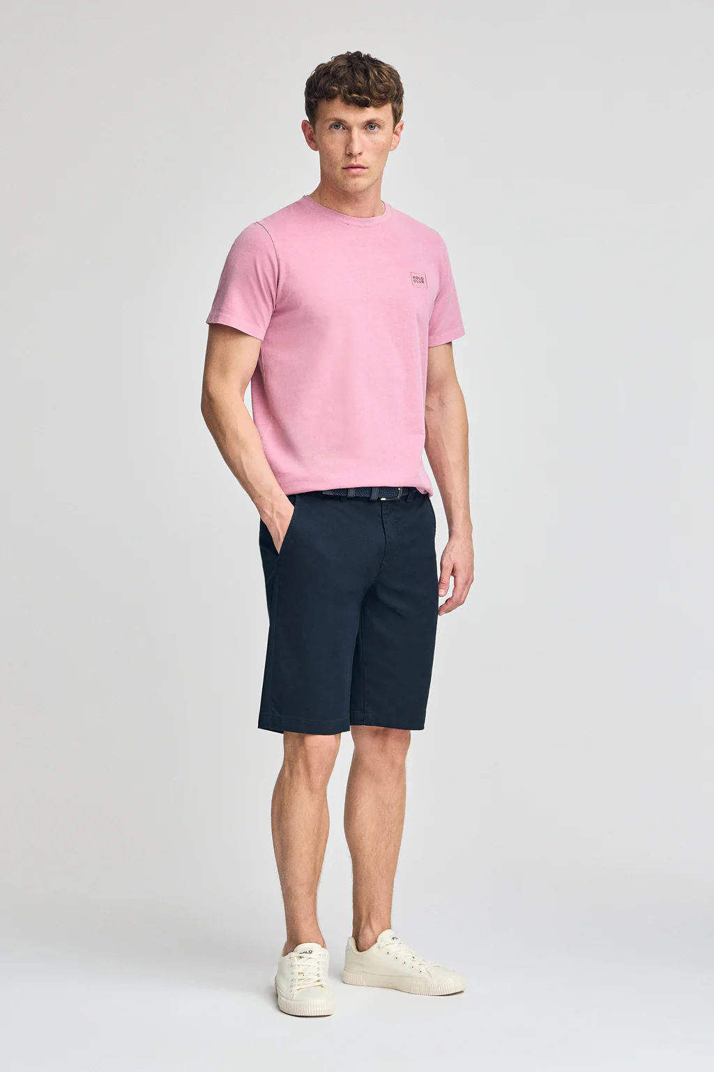 Camiseta rosa empolvado garment dye con detalle Polo Club - Image 3