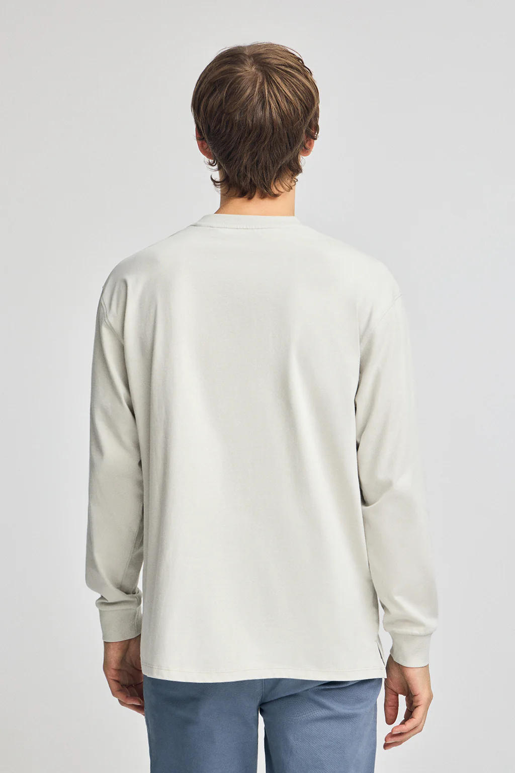 Camiseta gris claro holgada con detalle Polo Club - Image 5