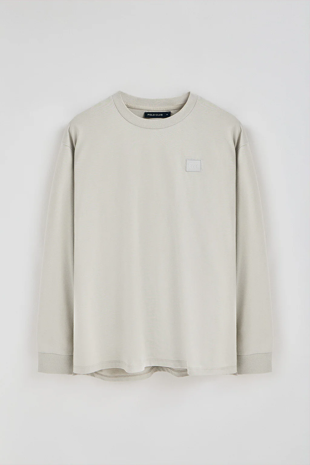Camiseta gris claro holgada con detalle Polo Club - Image 6