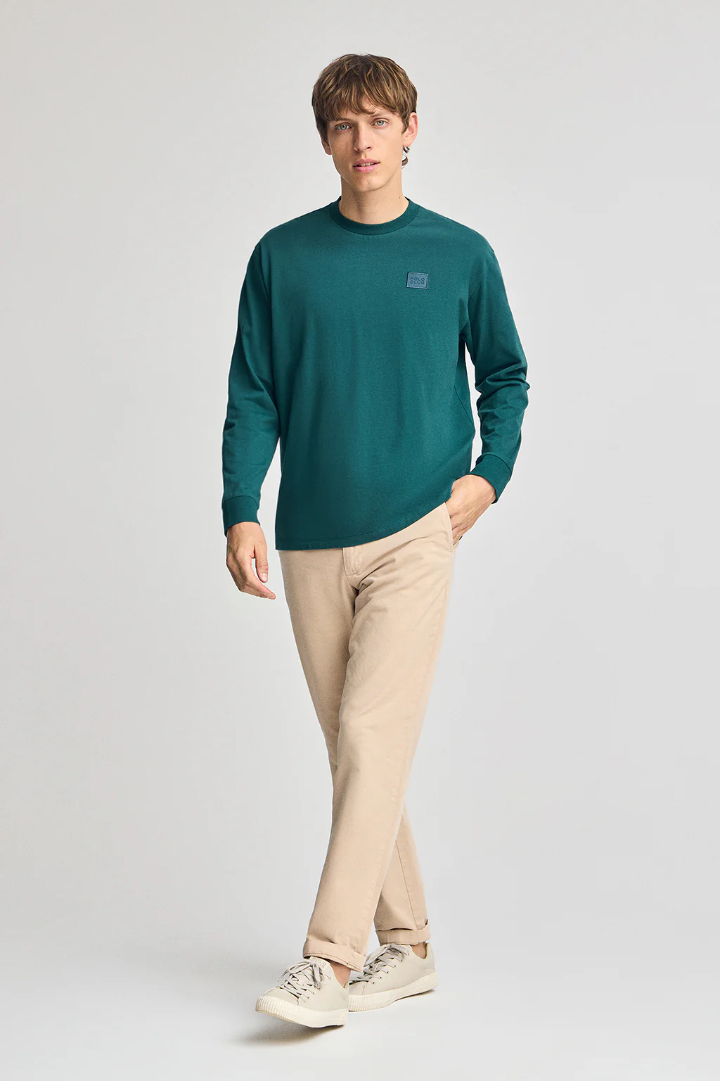 Camiseta verde azulado holgada con detalle Polo Club - Image 4