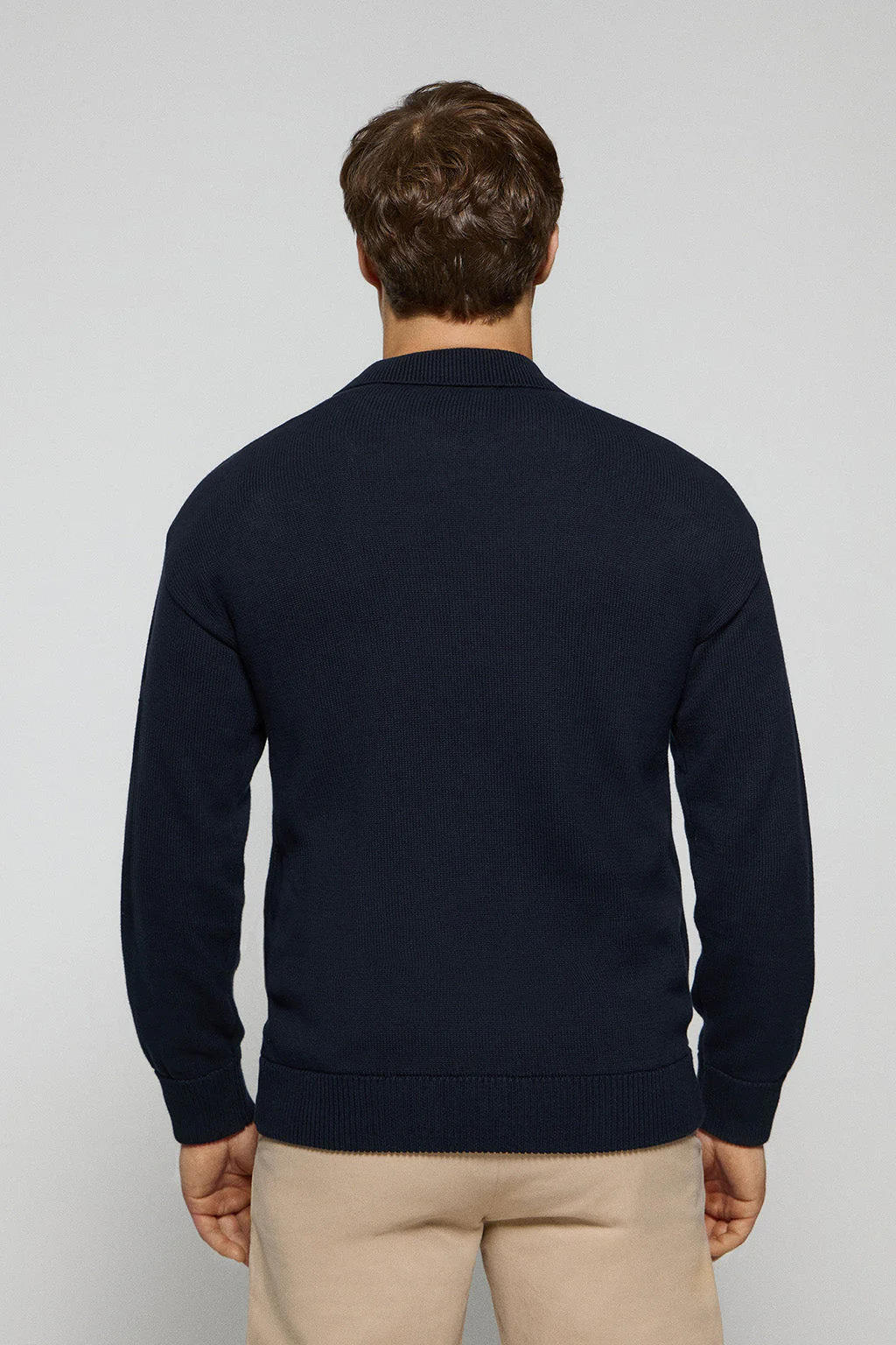 Cardigan de punto azul marino con logo Polo Club - Image 6