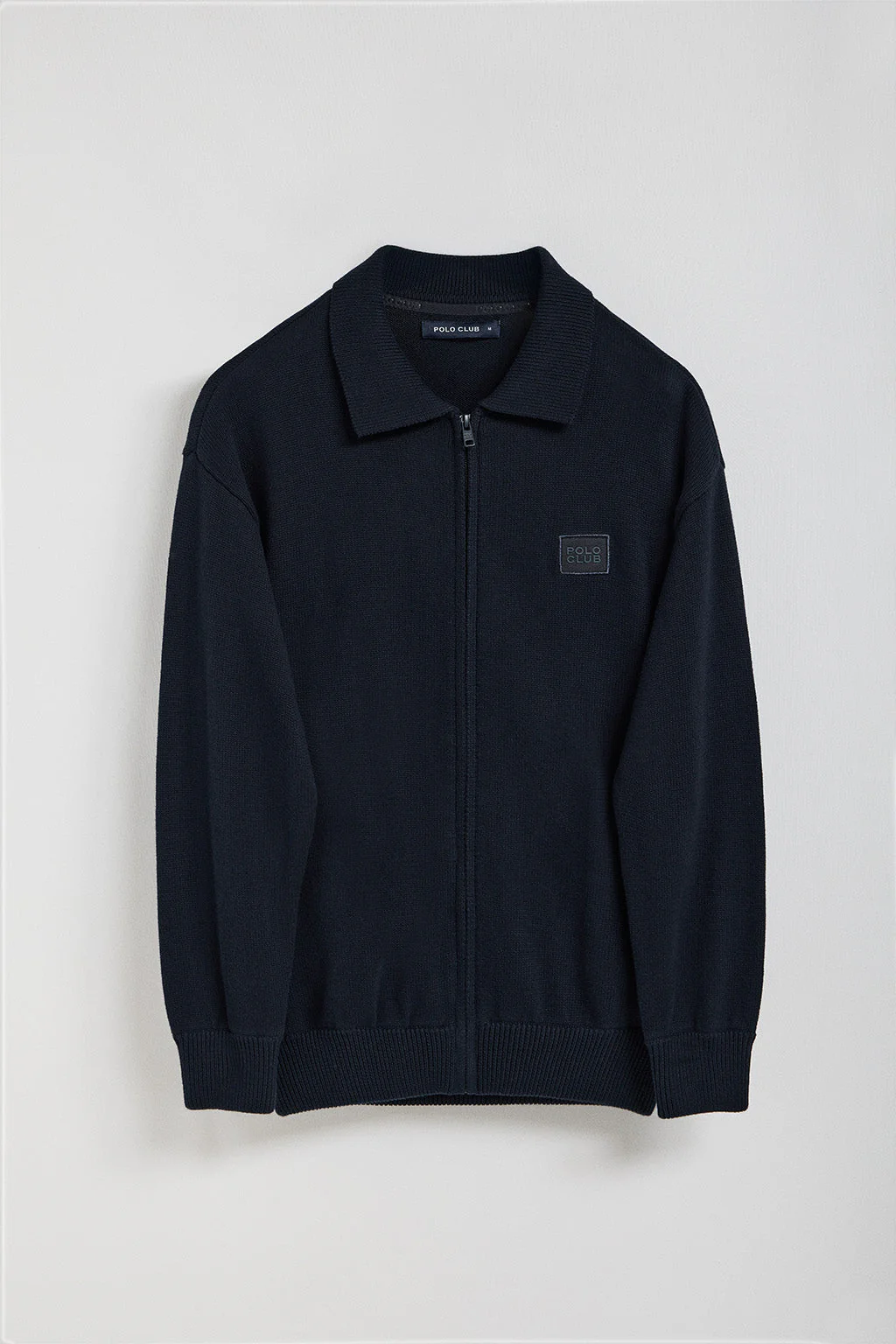 Cardigan de punto azul marino con logo Polo Club - Image 7