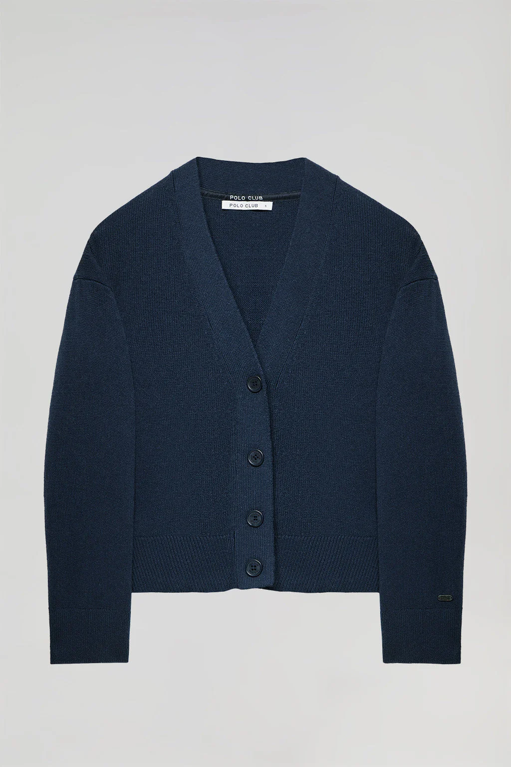 Cárdigan azul de punto con botones y detalle Polo Club - Image 4