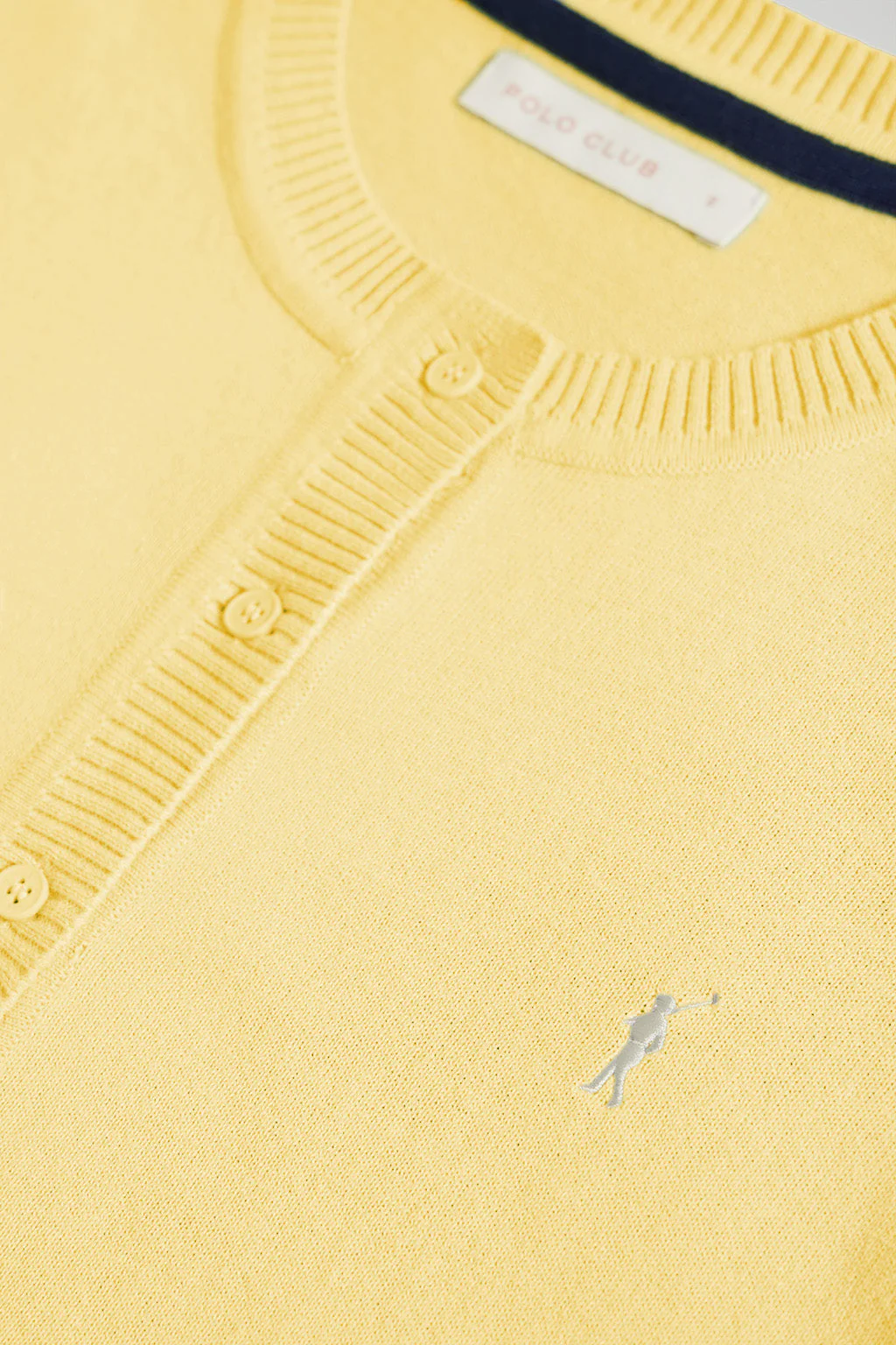 Cárdigan amarillo suave de punto con botonadura y logo bordado Rigby Go - Image 6