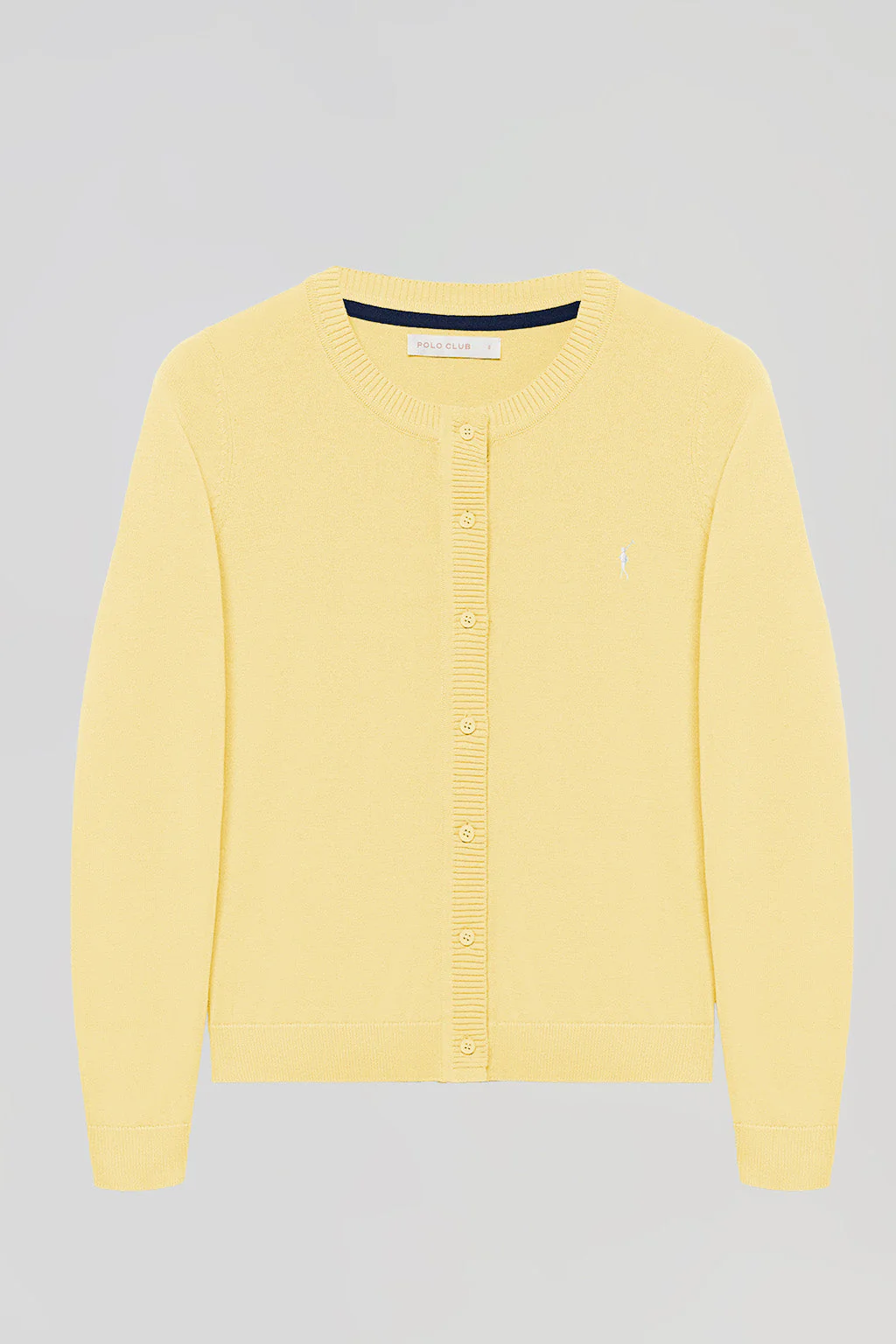 Cárdigan amarillo suave de punto con botonadura y logo bordado Rigby Go - Image 9