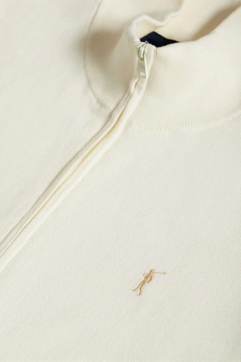 Cárdigan beige de algodón con cremallera y bordado Rigby Go - Image 6
