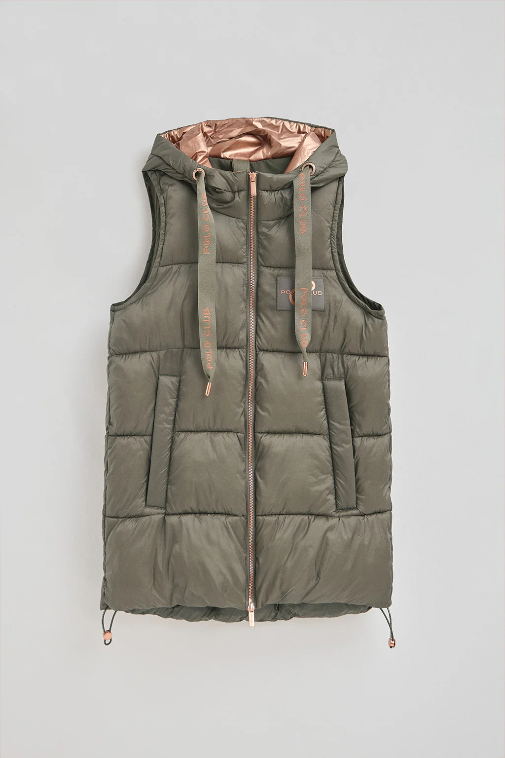 Chaleco acolchado verde militar con logo Polo Club - Image 7