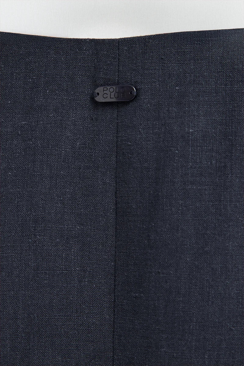 Chaleco Verona de lino azul marino de corte recto con logo Polo Club - Image 8