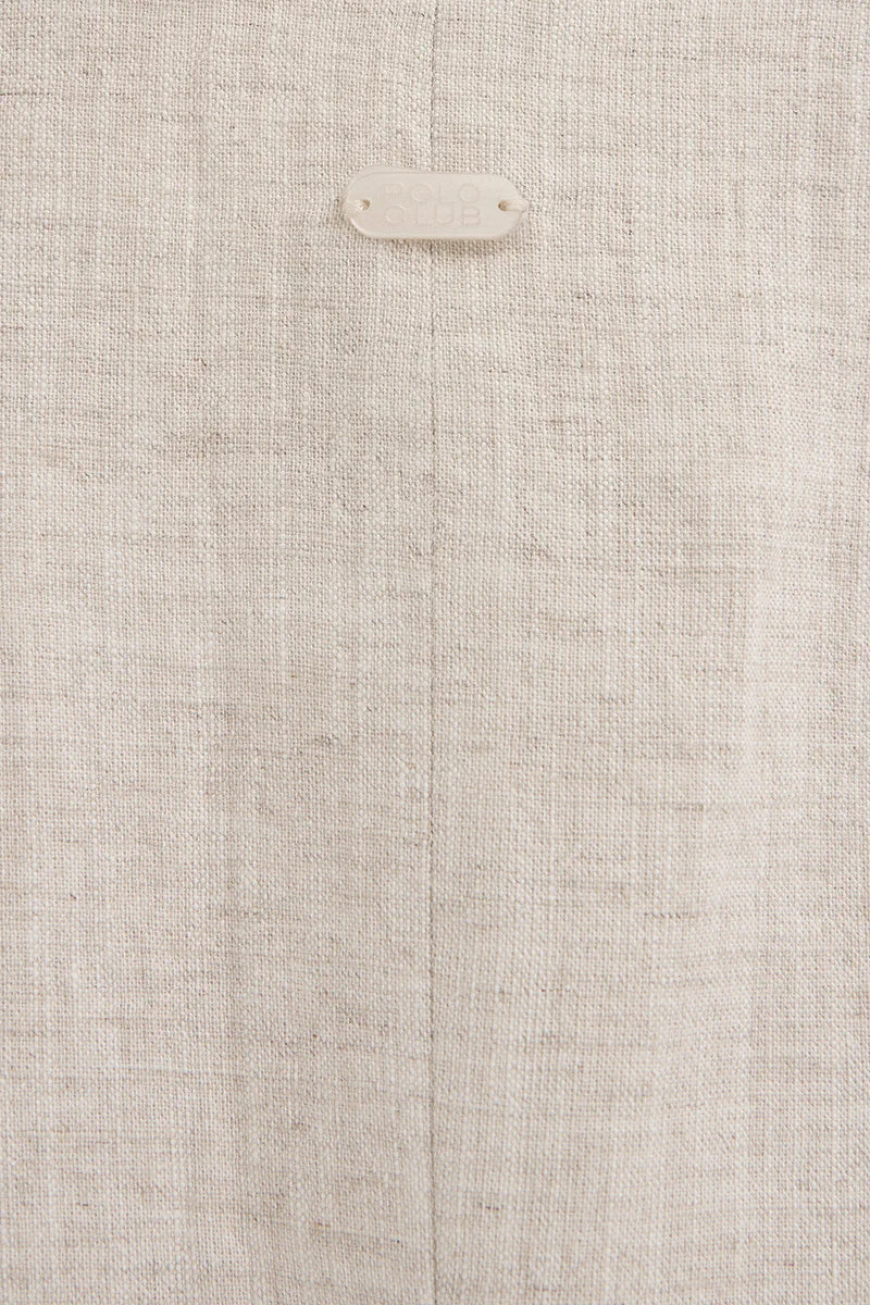 Chaleco Verona de lino color crudo de corte recto con logo Polo Club - Image 8