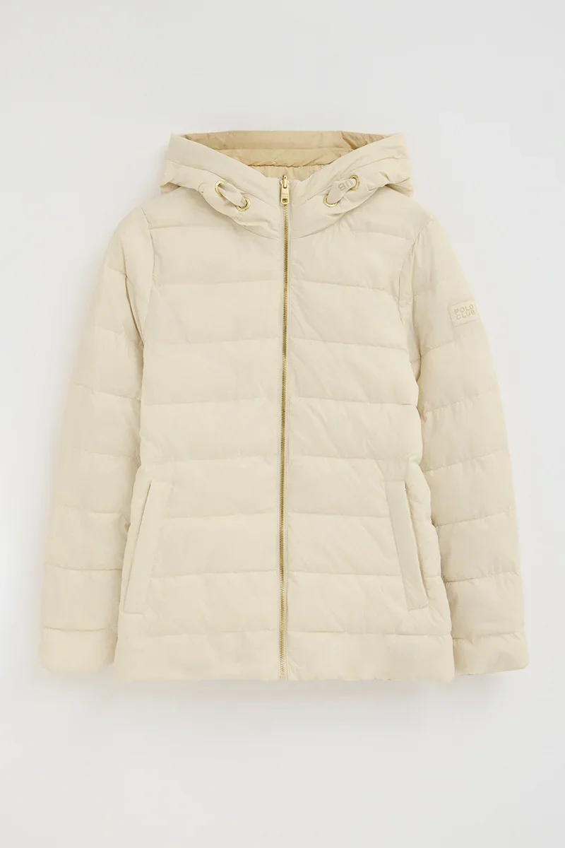 Chaqueta reversible Agueda color crema y beige con logo Polo Club - Image 10