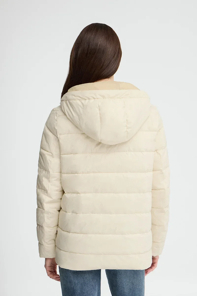 Chaqueta reversible Agueda color crema y beige con logo Polo Club - Image 5