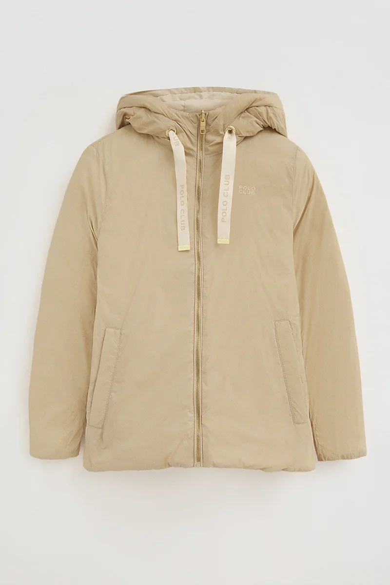 Chaqueta reversible Agueda color crema y beige con logo Polo Club - Image 7