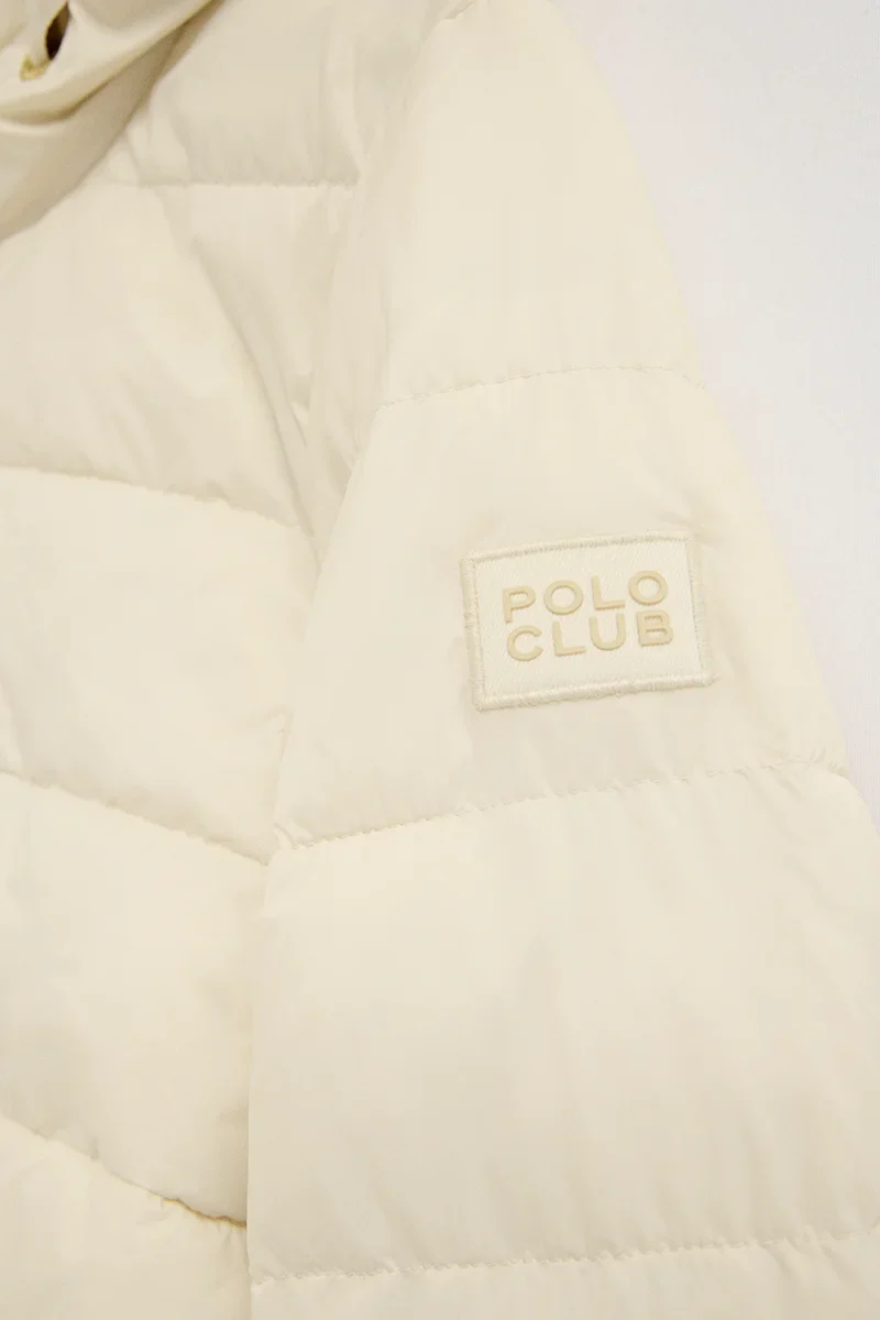 Chaqueta reversible Agueda color crema y beige con logo Polo Club - Image 8