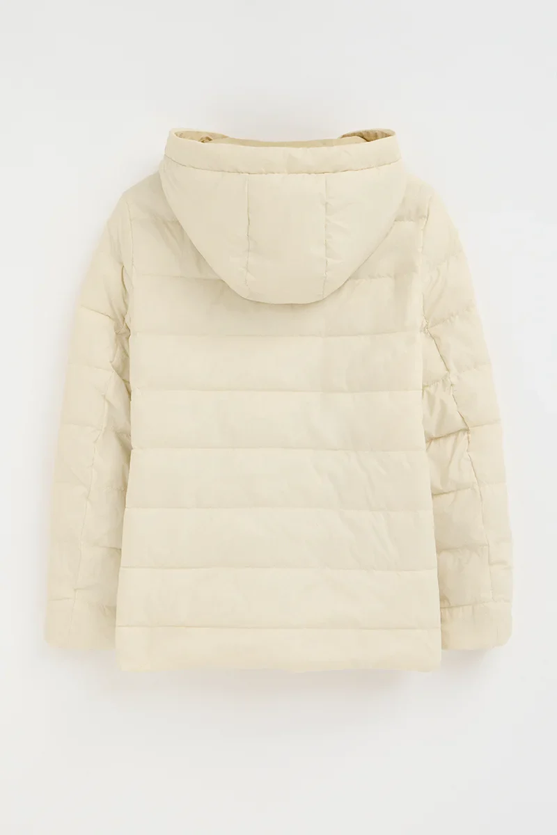 Chaqueta reversible Agueda color crema y beige con logo Polo Club - Image 9