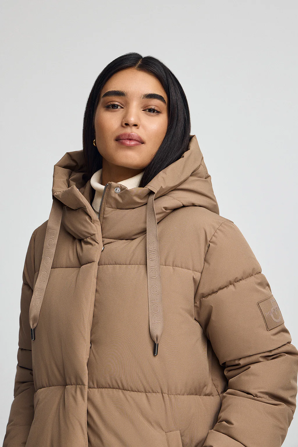 Chaqueta Anne camel con logo Polo Club - Image 2