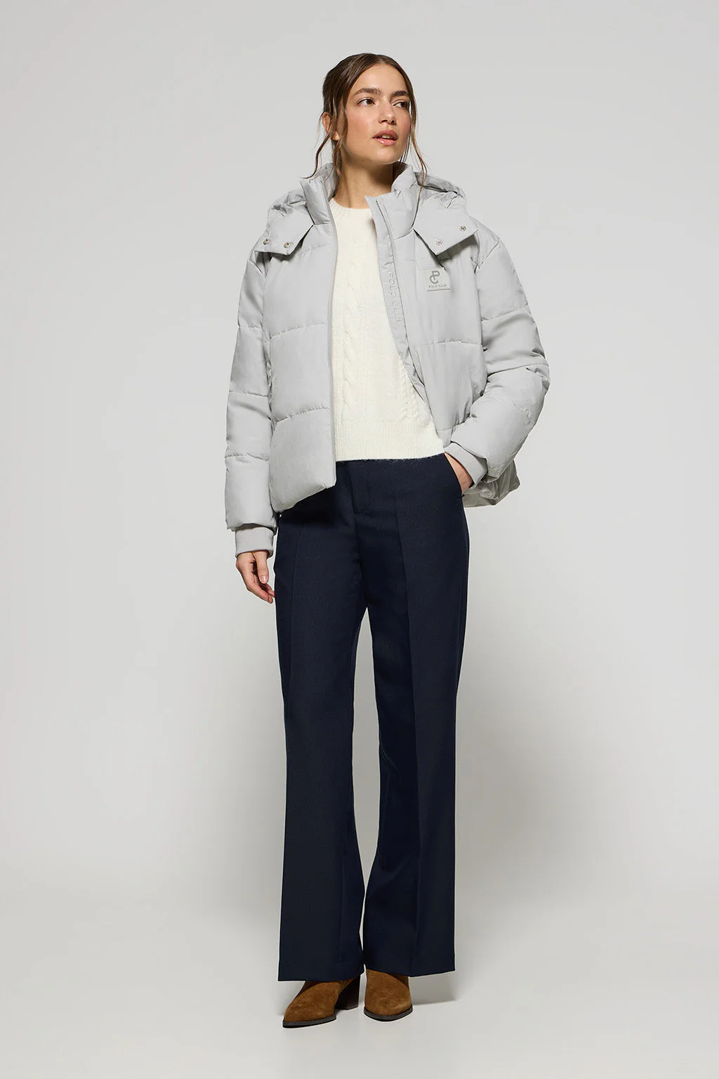 Chaqueta corta Artic gris de capucha fija y detalles Polo Club - Image 2