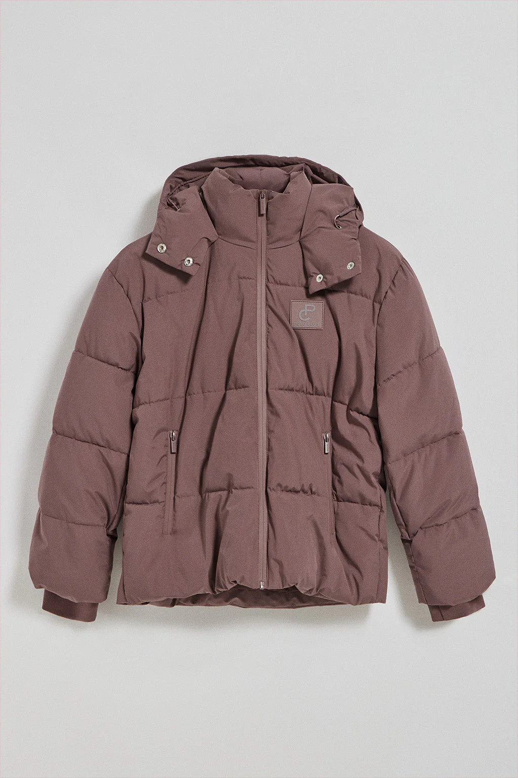 Chaqueta corta Artic rosa taupe de capucha fija y detalles Polo Club - Image 10
