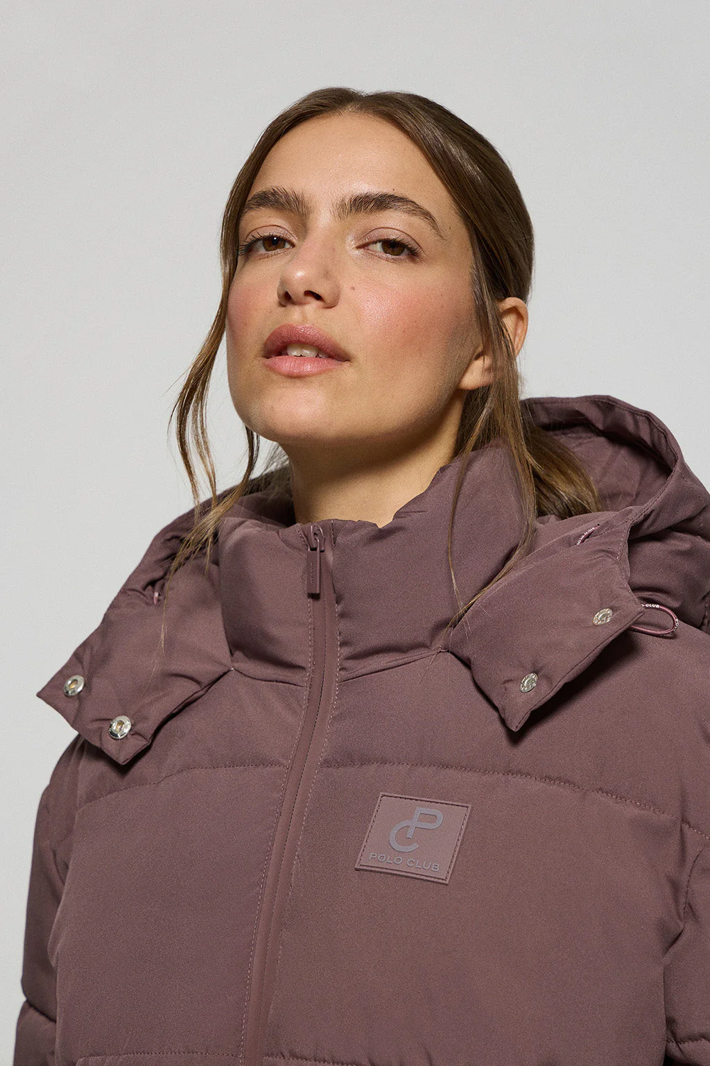 Chaqueta corta Artic rosa taupe de capucha fija y detalles Polo Club - Image 2