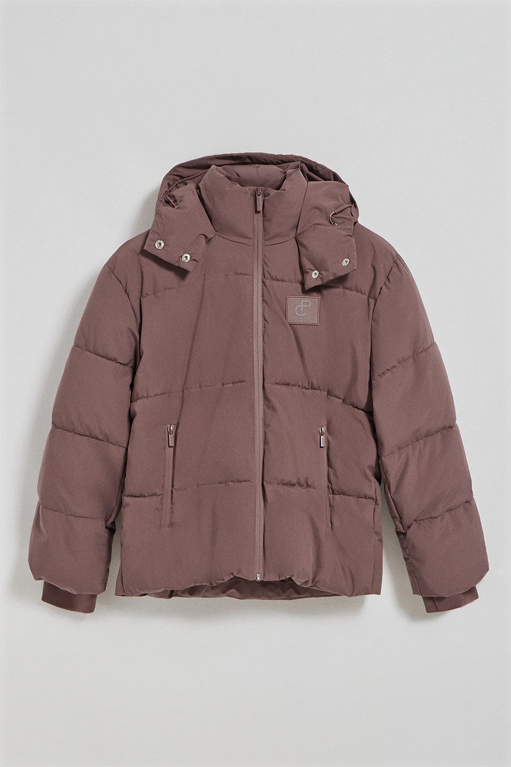 Chaqueta corta Artic rosa taupe de capucha fija y detalles Polo Club - Image 8