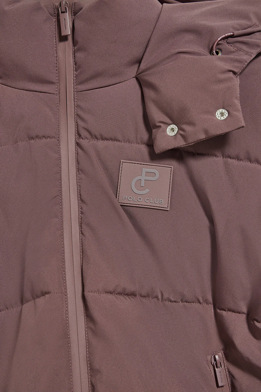 Chaqueta corta Artic rosa taupe de capucha fija y detalles Polo Club - Image 9