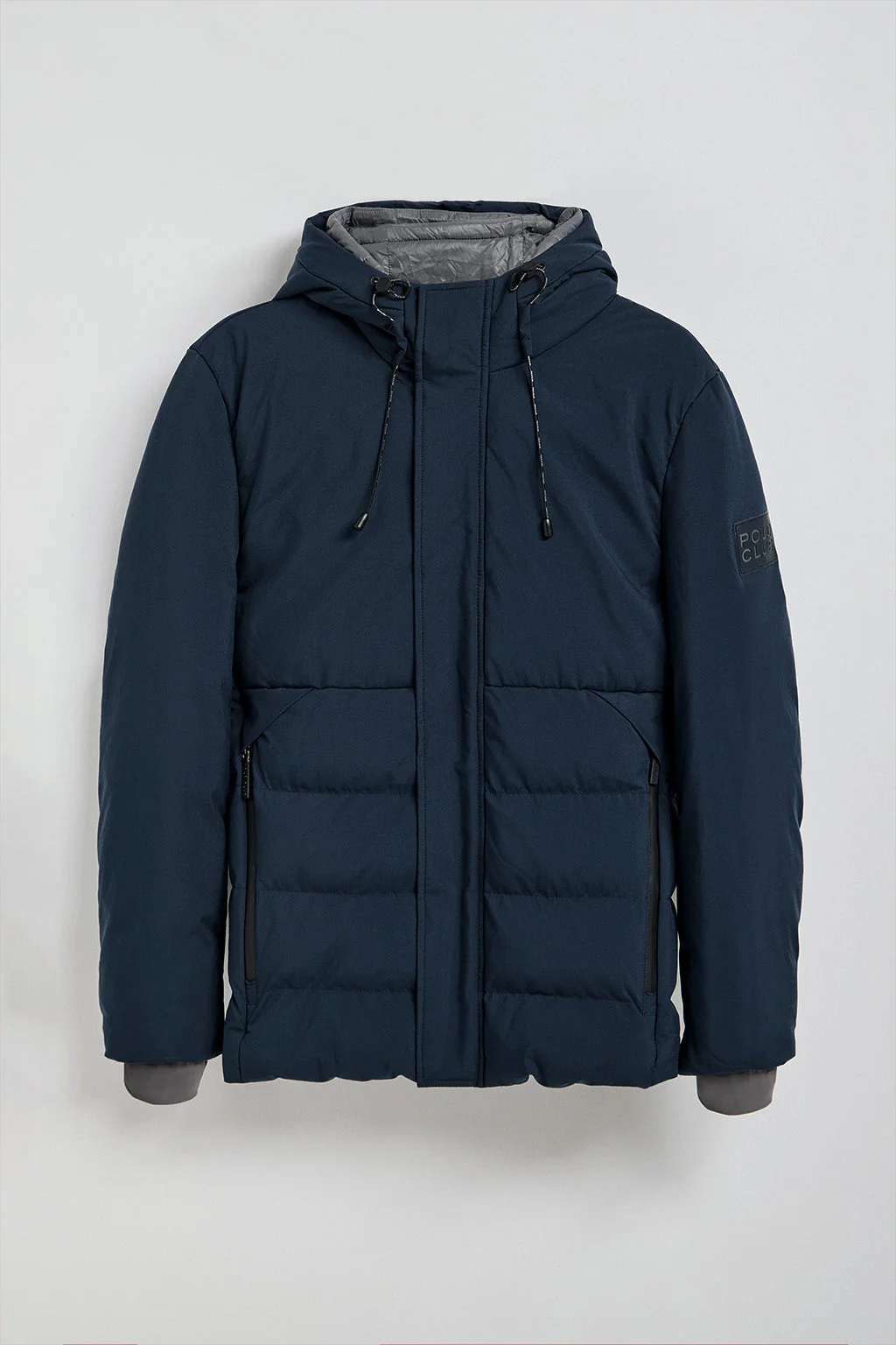 Abrigo azul marino Aspen acolchado de capucha fija y detalles Polo Club - Image 7