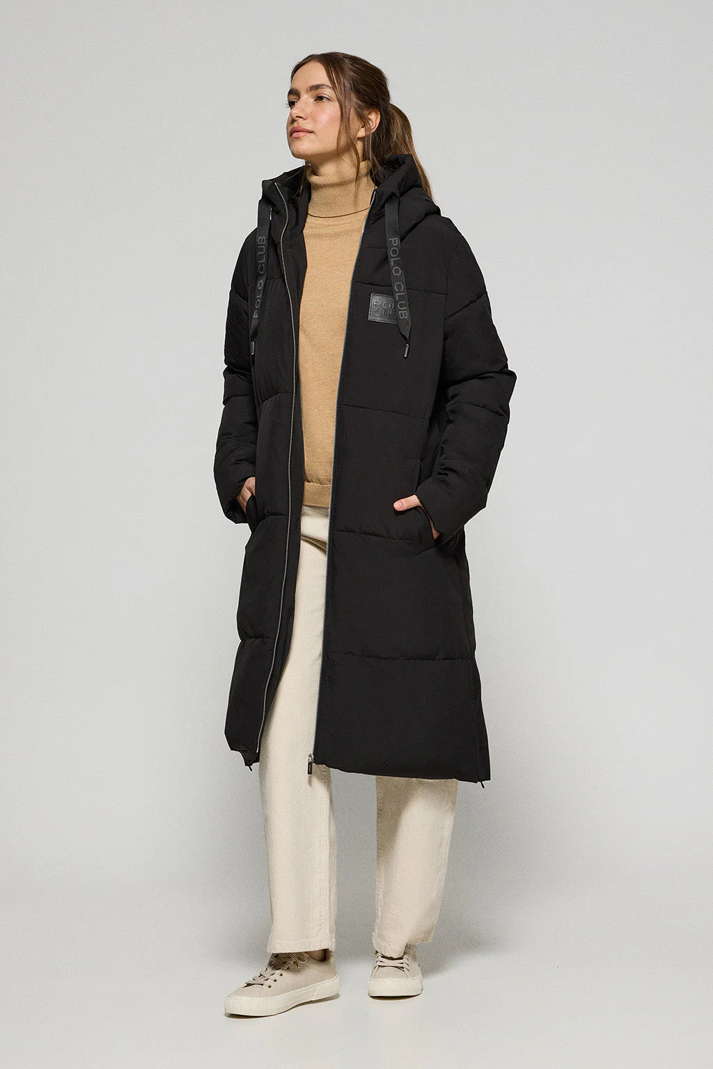 Chaquetón negro Buenos aires de capucha fija y detalles Polo Club - Image 3