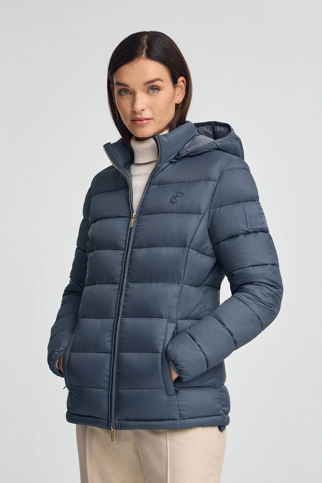 Chaqueta ultralight azul denim con logo Polo Club