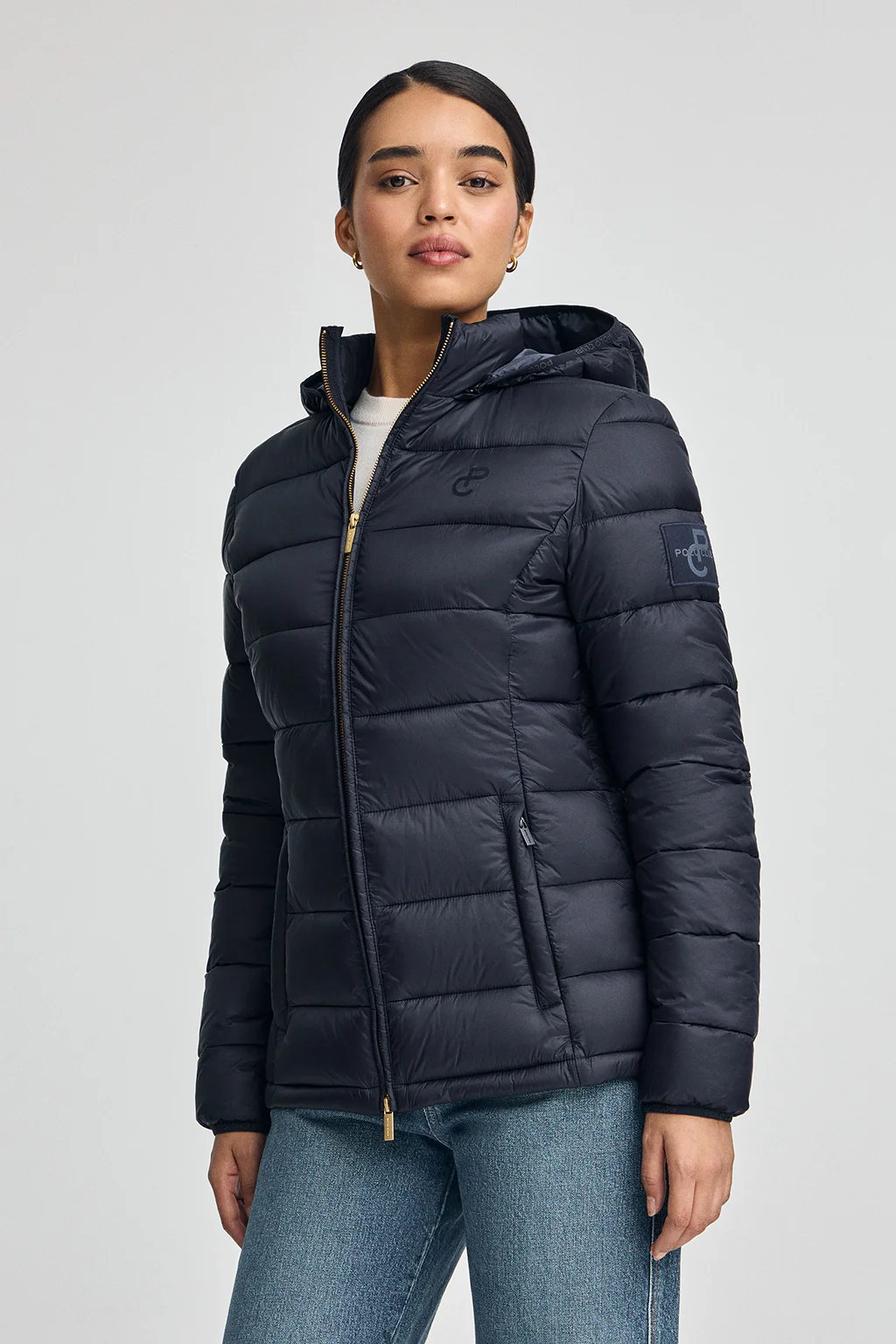 Chaqueta ultralight azul marino con logo Polo Club - Image 3