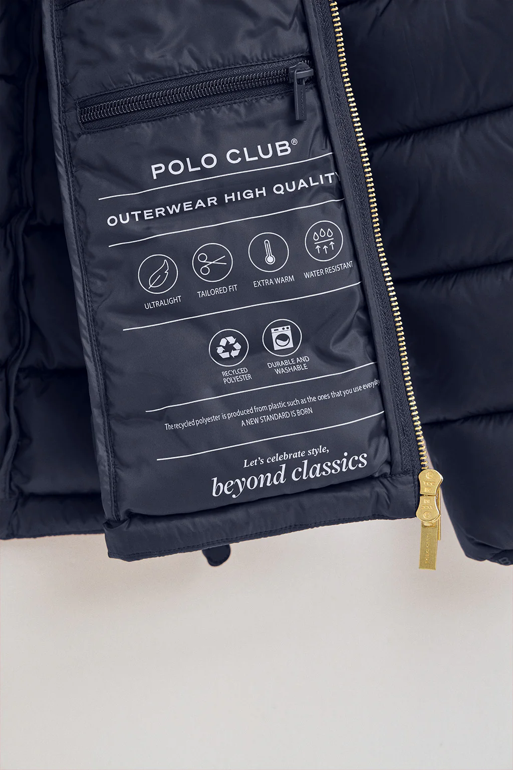 Chaqueta ultralight azul marino con logo Polo Club - Image 8