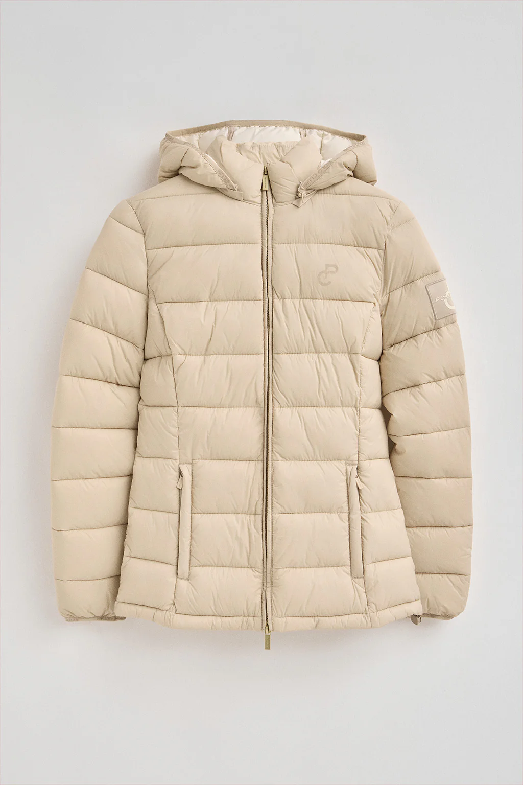 Chaqueta ultralight beige con logo Polo Club - Image 7