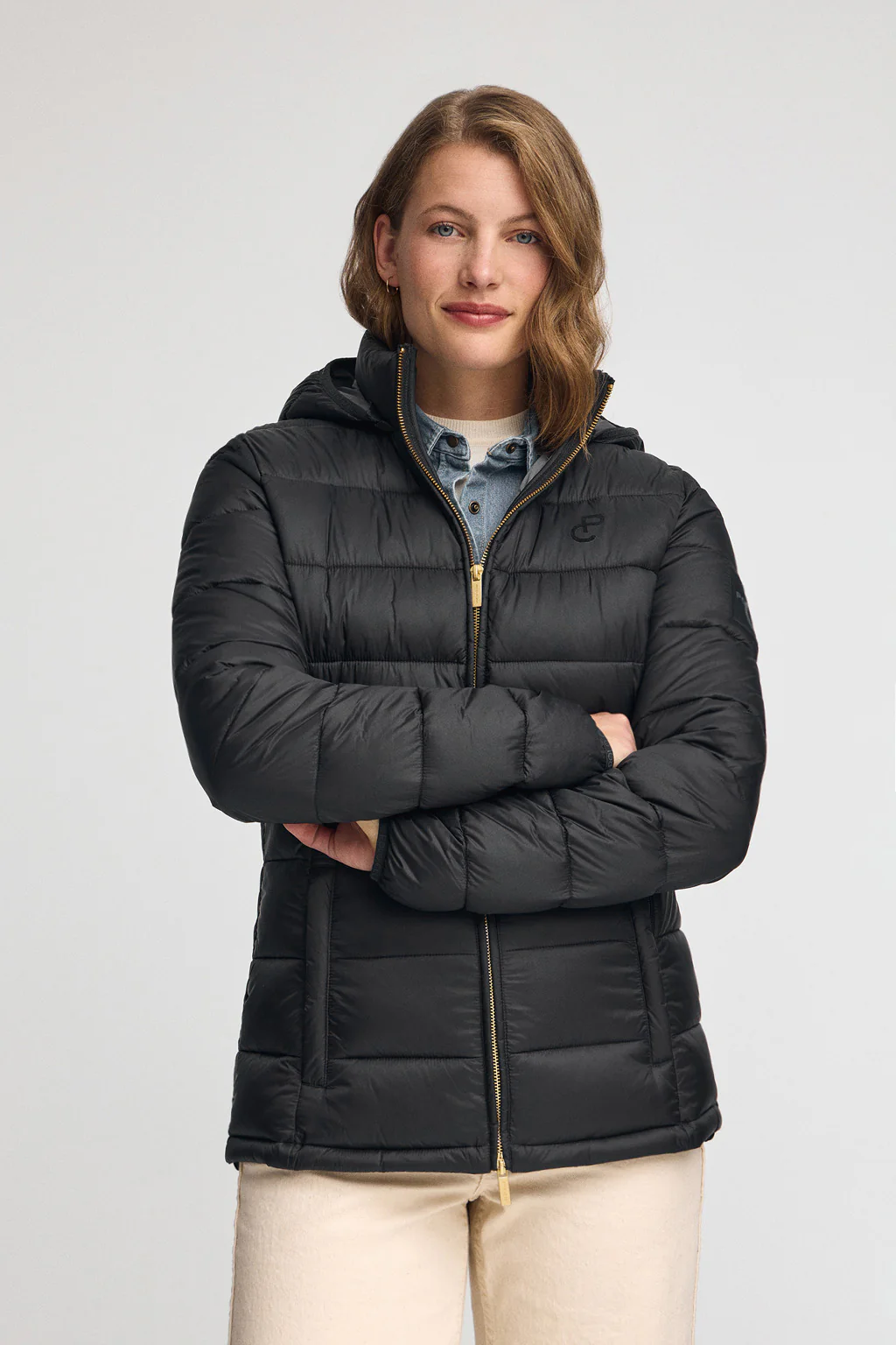 Chaqueta ultralight negra con logo Polo Club - Image 2