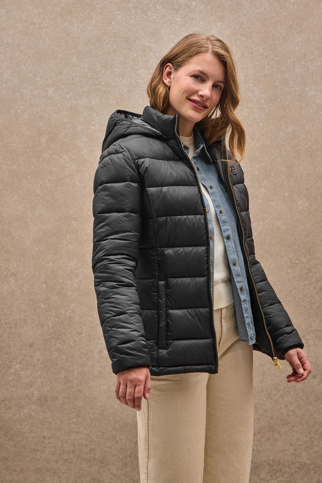 Chaqueta ultralight negra con logo Polo Club - Image 3