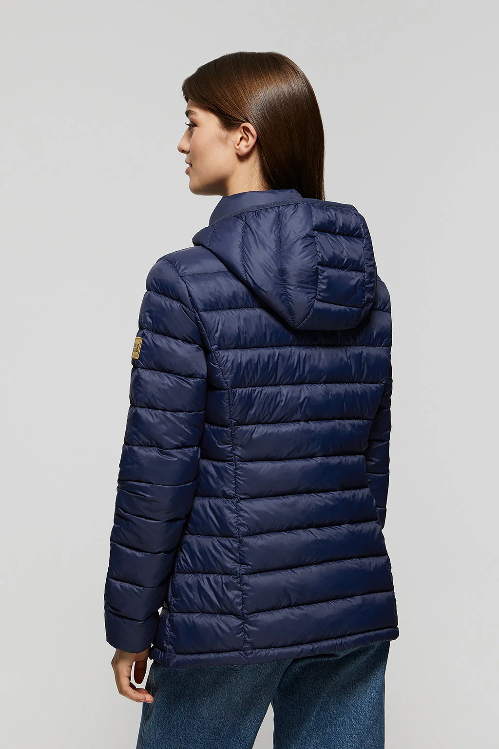 Chaqueta Carla azul marino ultralight con capucha y logotipo Polo Club - Image 5