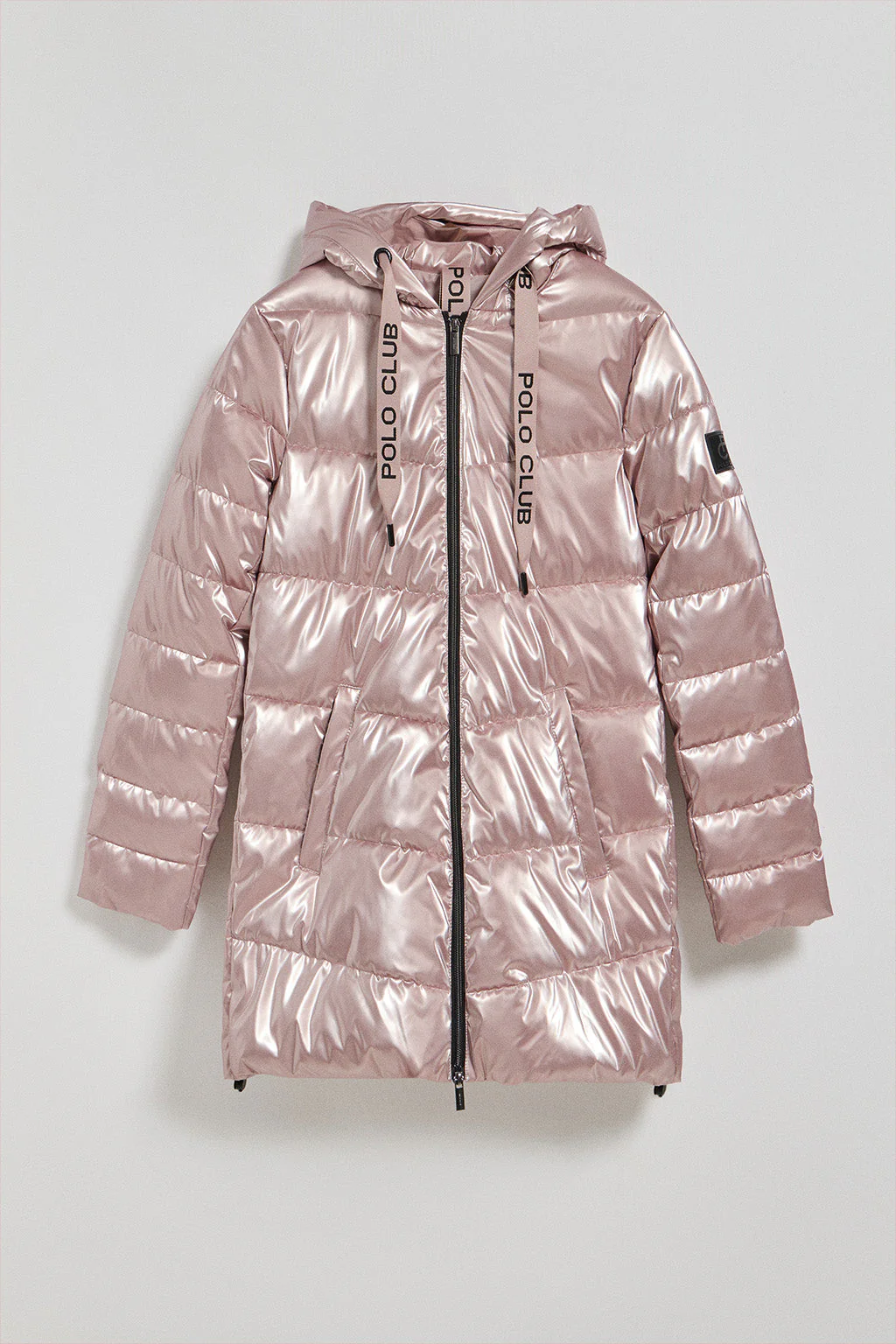 Abrigo rosa metalizado Catele de capucha fija y detalles Polo Club - Image 7