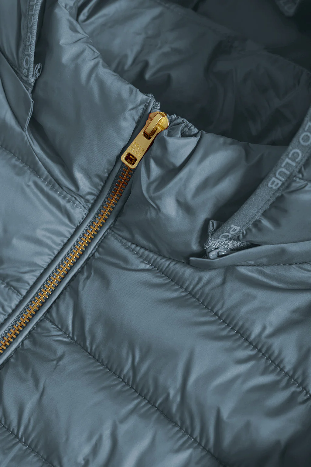 Chaqueta Charles ultralight azul denim con capucha y logotipo Polo Club - Image 7