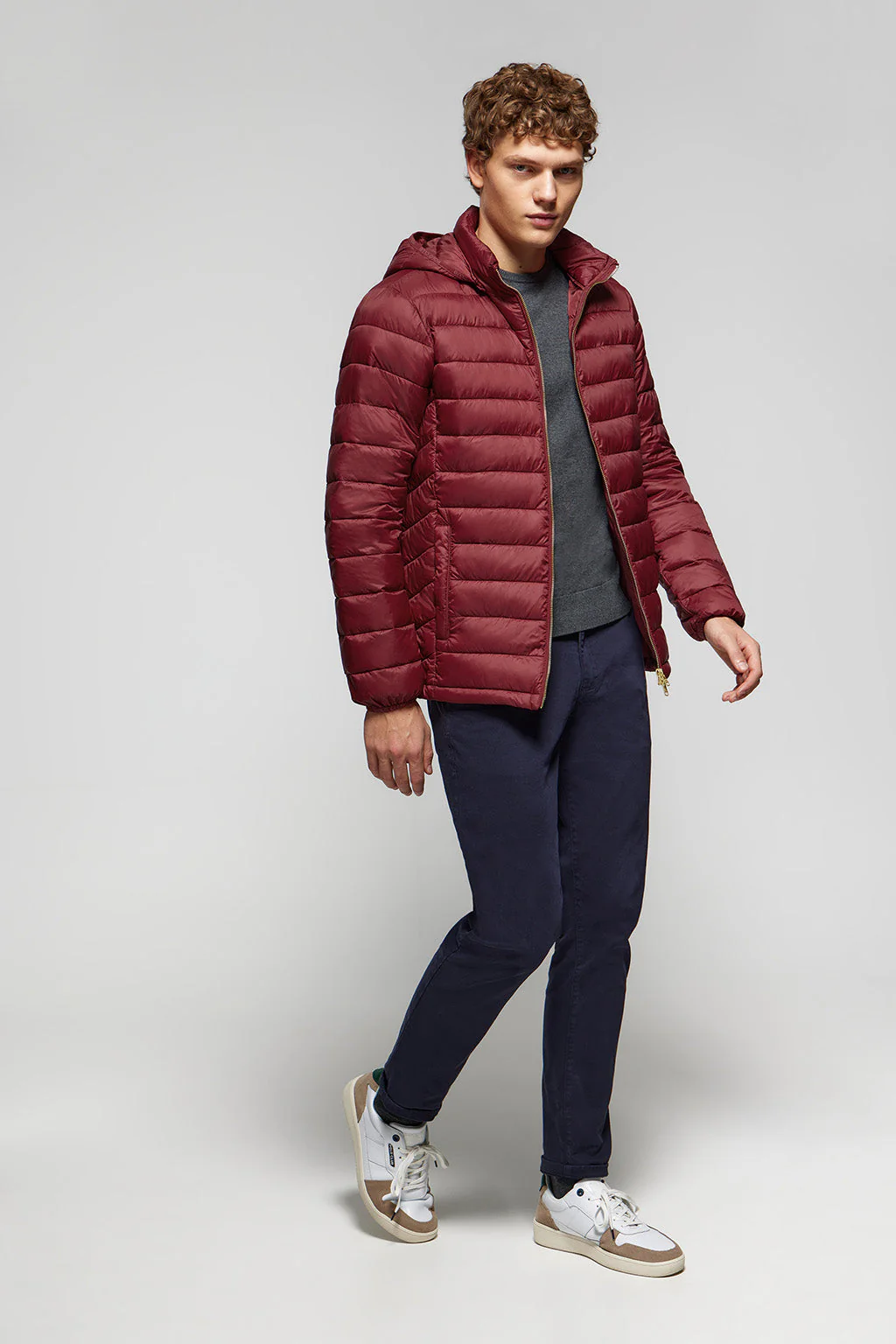 Chaqueta Charles ultralight burdeos con capucha y logotipo Polo Club - Image 2