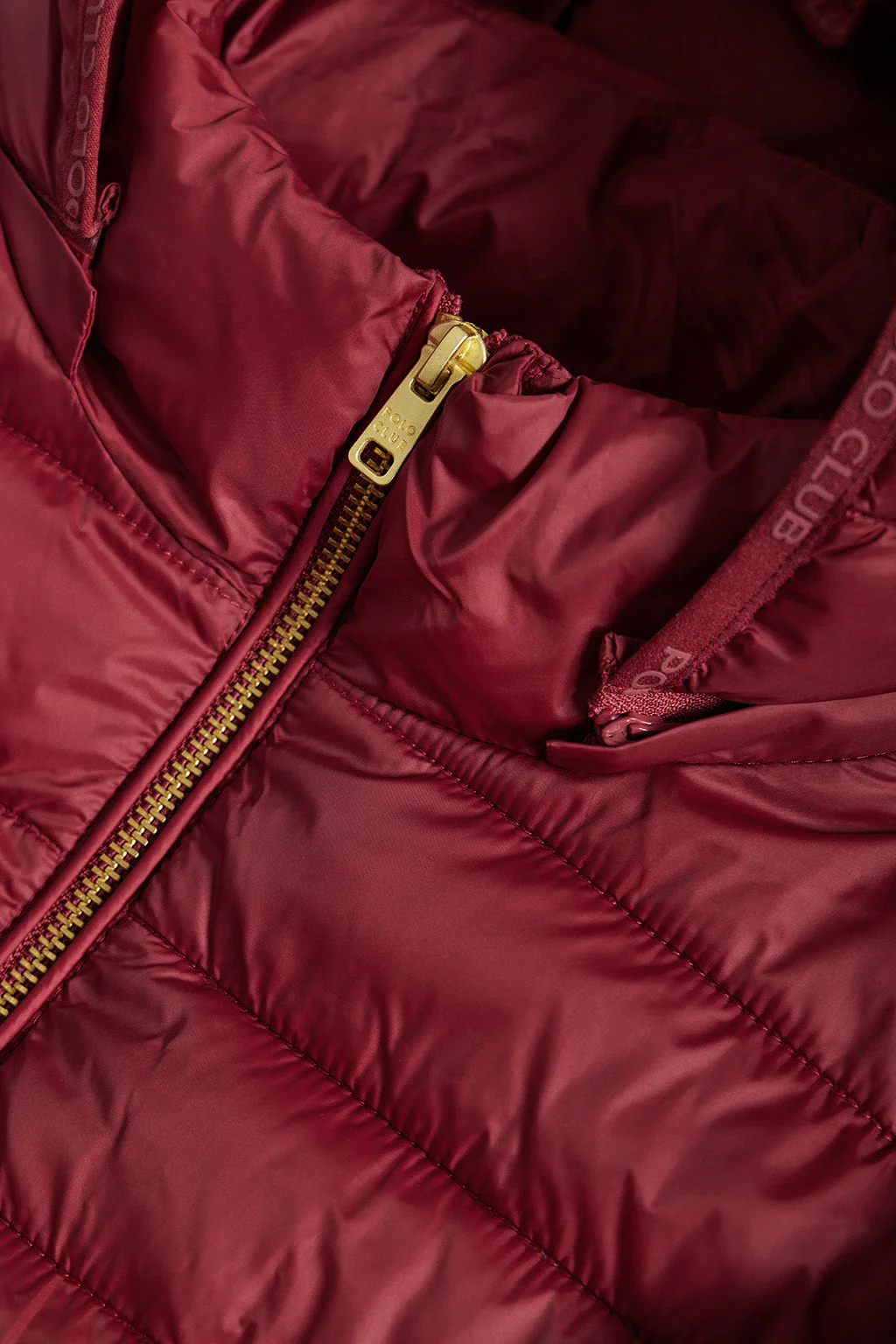 Chaqueta Charles ultralight burdeos con capucha y logotipo Polo Club - Image 8