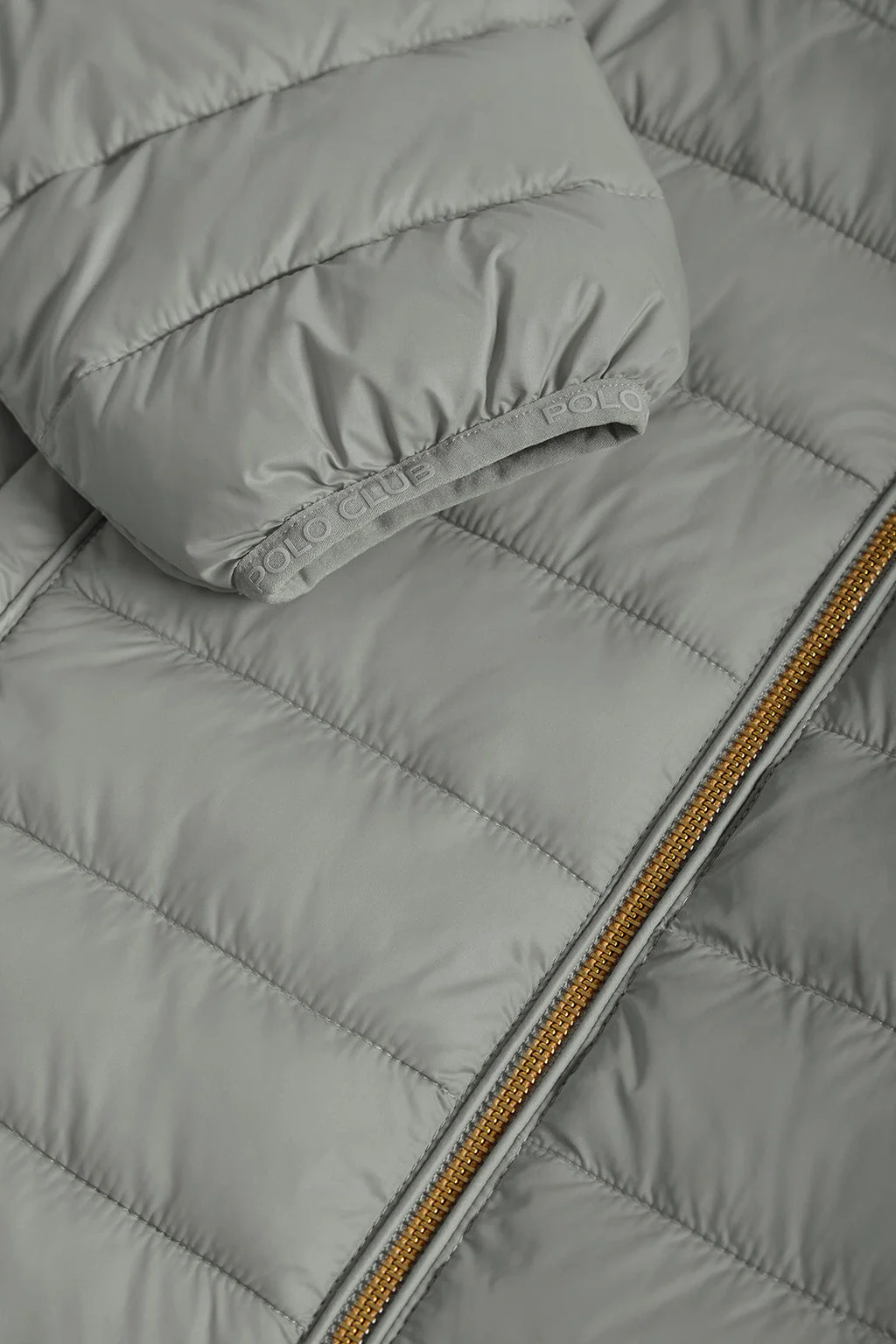 Chaqueta Charles ultralight gris con capucha y logotipo Polo Club - Image 9