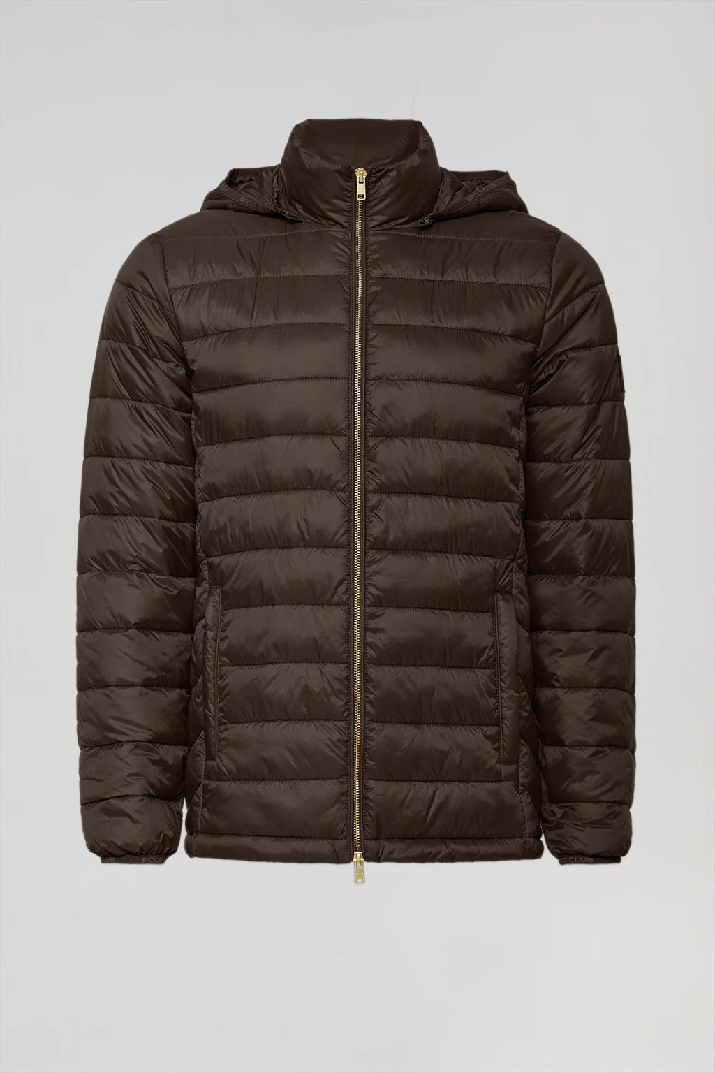 Chaqueta Charles ultralight marrón con capucha y logotipo Polo Club - Image 10