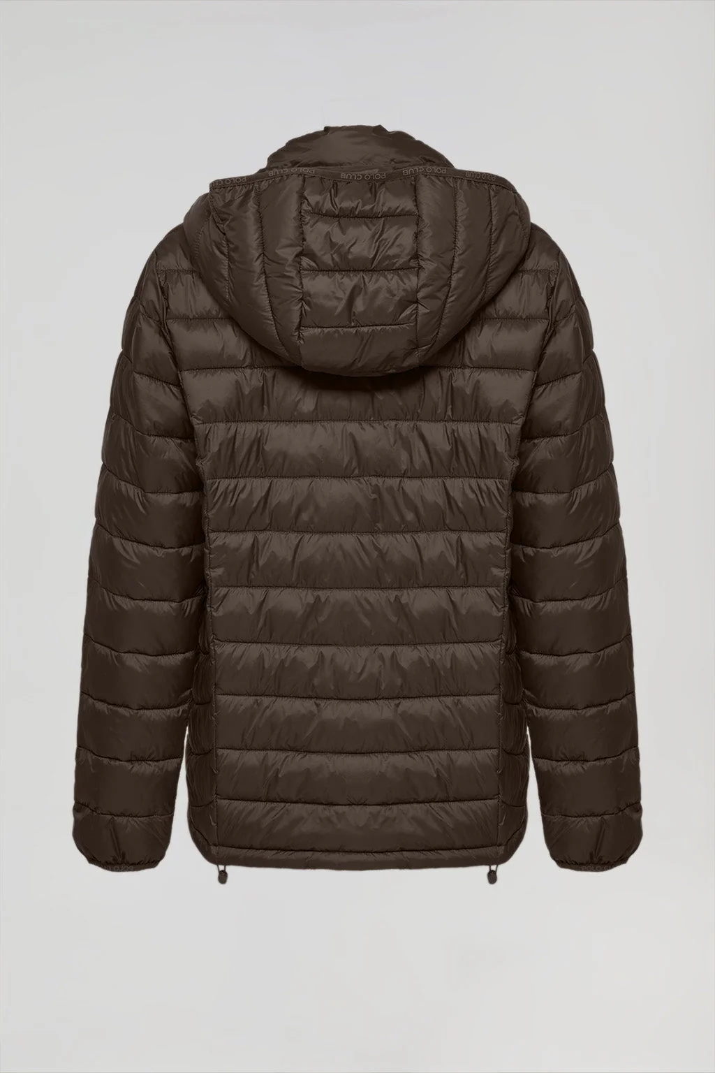 Chaqueta Charles ultralight marrón con capucha y logotipo Polo Club - Image 9