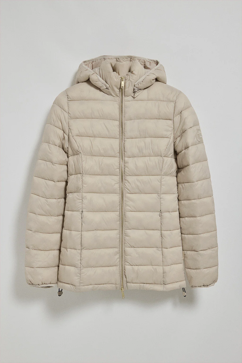 Chaqueta ultralight beige oscuro Cintia de capucha extraíble y bordado PC - Image 5