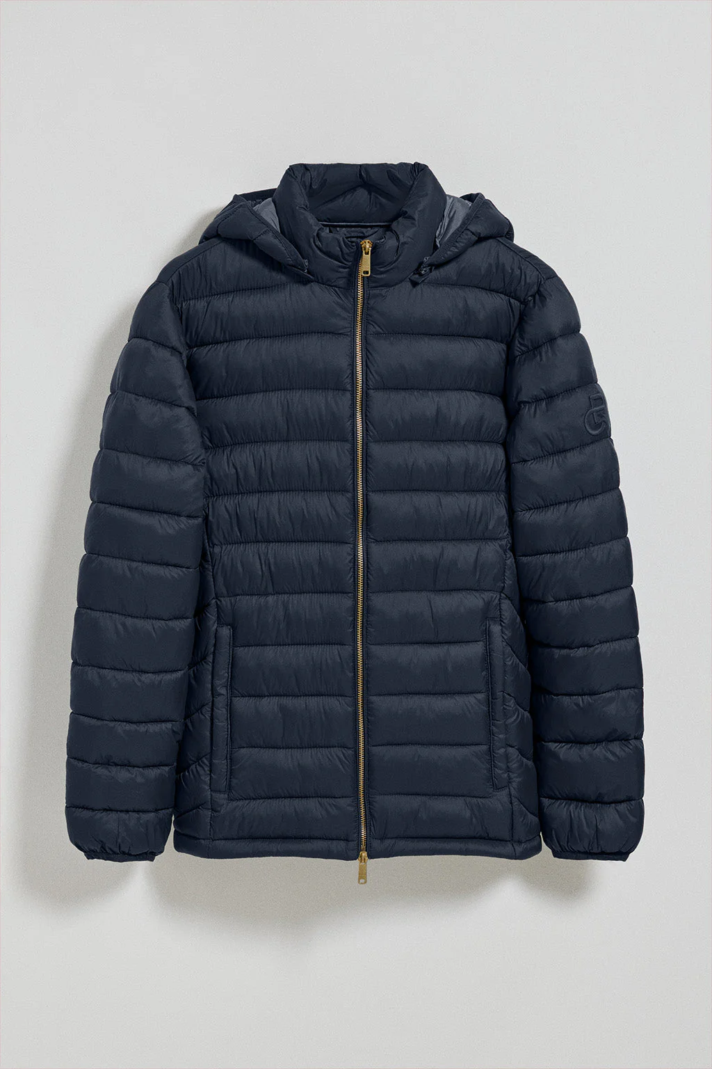 Chaqueta ultralight azul marino Corey de capucha extraíble y bordado PC - Image 7